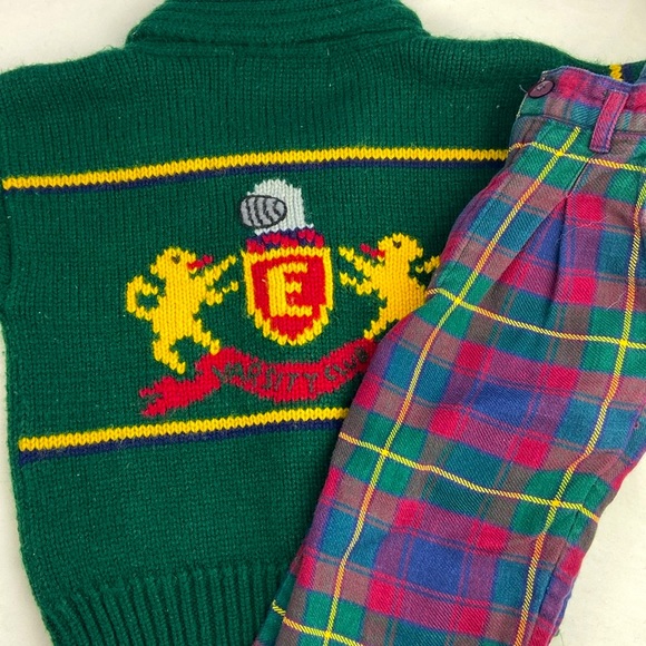 Vintage 90s The Eagle’s Eye Varsity cable cardigan sweater - Picture 6 of 11